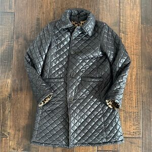 Kate Spade New York Black Quilted Reversible Peter Pan Collar Coat Women’s Small